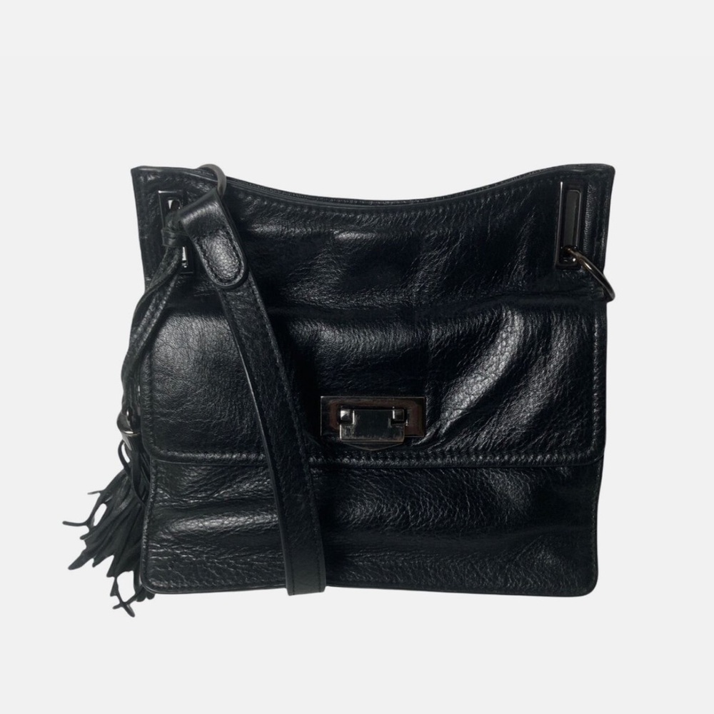 Luxurious Pebble Leather Black RACHEL Rachel Roy Shoulder, Crossbody Bag NW - Picture 9 of 12